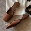 Street Summer Fashion Square Toe Women Slippers Thin Low Heels Casual Party Slide Mules Comfortable Concise Shoes