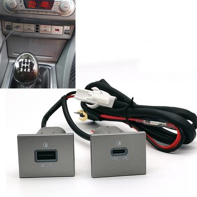 12V/24V Car Quick Charger Socket Dual USB PD Type C Charging Power Adapter for Ford Focus 2 Mk2 2009 2010 2011