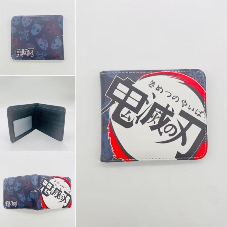 Japan cartoon comics Demon Slayer Short Fold Wallet Cartoon Coin Purse Suitable for Students 0006