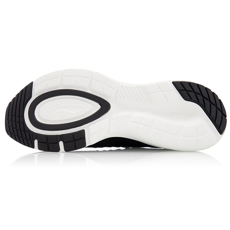 Li Ning Yun Que One Piece Woven Sports Shock Absorbing Breathable Low Top Running Shoes Women Running Shoes Black ARHQ178-1