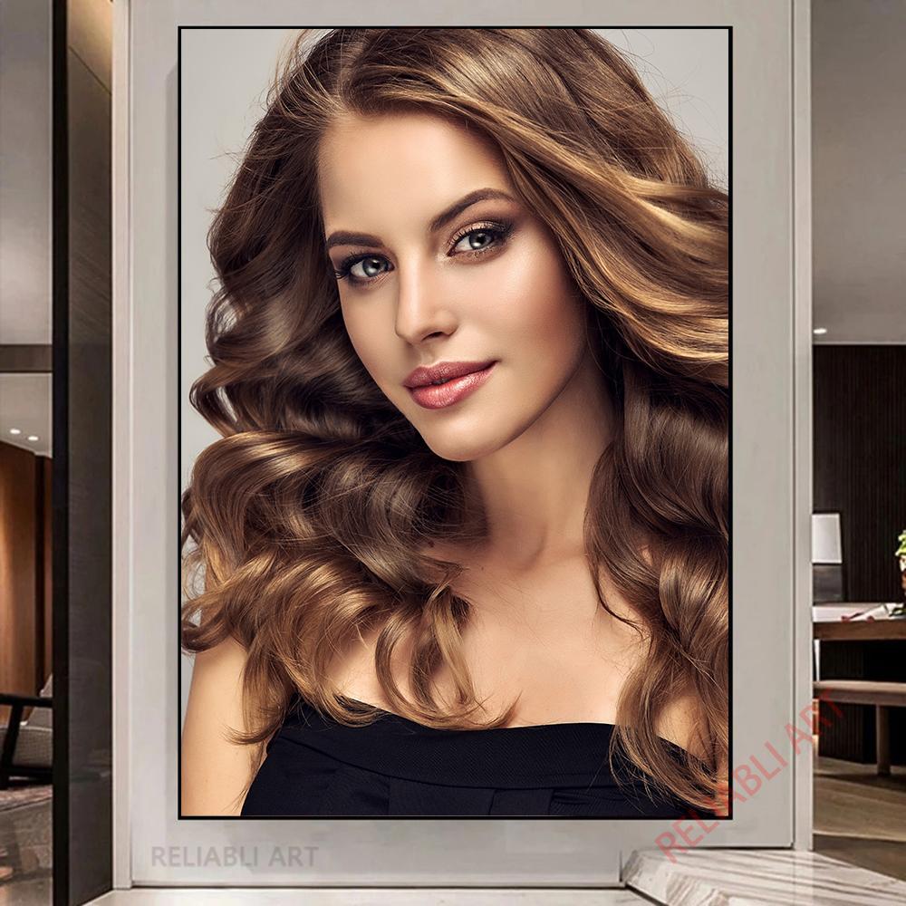 Hairdresser Barber Hair Salon Canvas Painting Hairstyle Posters Wall Art for Living Room Barber Shop Home Decoration