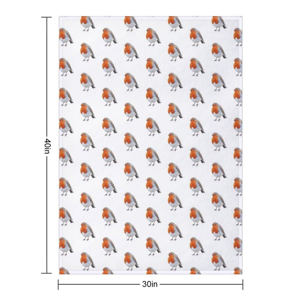 English Robin Bird Throw Blanket Decorative Throw Christmas Gifts Warm for Winter Blankets For Bed Blankets