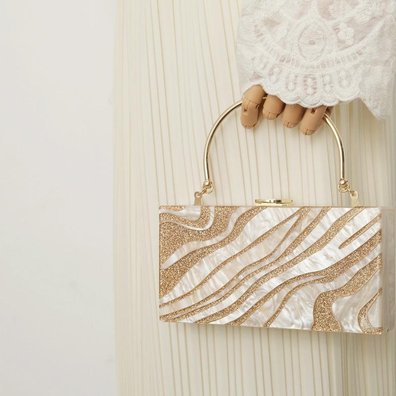 Neue trendige Handtasche Mode Frauen Tasche Boutique Acryl Luxus Party Abend Tasche Frau Candy Hochzeit Box Vintage Kupplung Einkaufstasche