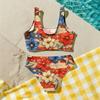 Conjunto de Bikini de Dos Piezas para Niñas, Top Tankini y Braguita, Ropa de Baño de Verano para Niños, Traje de Baño con Estampado del Día de la Independencia