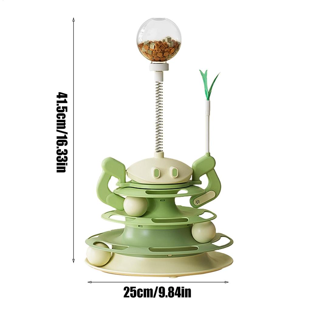 Cat Ball Track 3-Level Roller Tower With Teaser Cat Toy Roller For Kitchen Apartment Relaxation Zone Entryway Home Living Room