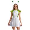 Costume da Cosplay Alieno di Halloween per Donna Vestito Carino Spazio Esterno con Fascia