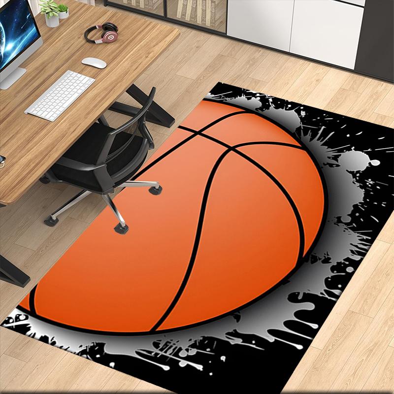 Basketball Printed Carpet, for Office Chair Living Room Bedroom Kitchen Room Decor Gifts.