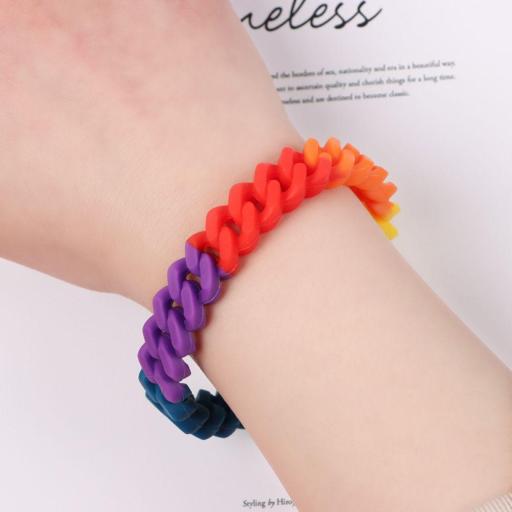 Unisex Jewelry Accessories Silica Gel Charm Band Silicone Bracelets Rubber Bangles Colorful