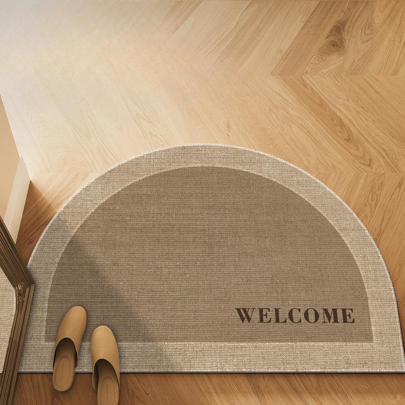 Semicircle Simple Printing Bathroom Thickening Mat Bath Non-slip Carpets In Wash Basin Bathtub Side Floor Rug Shower Room Doormat Memory Foam 3D Pad