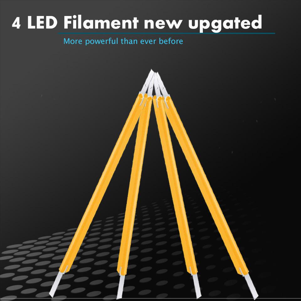 2 PIÈCES 4 Puces Filament LED P21W Ba15s Feu de Voiture 1156 S25 Ampoule Lampe de Recul Clignotant pour Véhicule Auto DRL Blanc/Rouge/Jaune