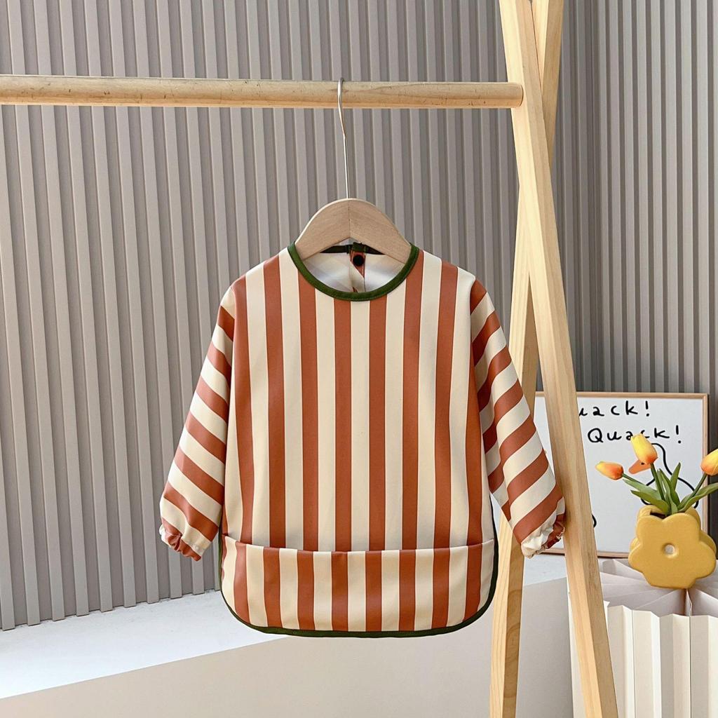 Reversible Waterproof Baby Smock & Bib - Denmark Painting Apron & Food Catcher Coverall