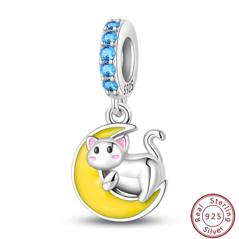 Cute Cat And Dog Series Copper Moon Butterfly Paw Print Charms 3Mm Diy Fine Jewelry Gifts Making