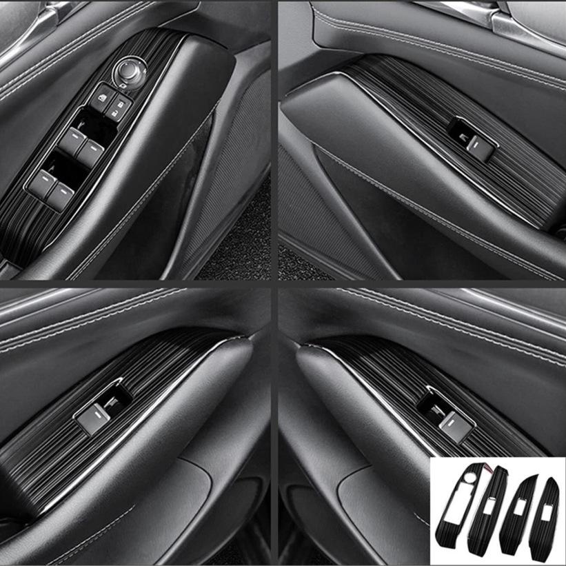 Mazda 6 (2019–2021 m) Juodo titano šlifuoto stiklo jungiklių skydelių rinkinys
