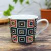 Waza No Kura Kutani Ware Mug with Stone Pavement Design, High-Quality Pottery, Made In Japan, Perfect Gift for 70th Birthday