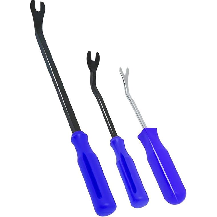 3Pcs Auto Fastener Remover Trim Rivet Removal Tool Kit For Car Door Panel Dashboard (Red)