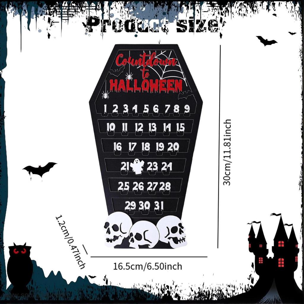 Halloween Adventskalender Geschenk Basteln Schild Holz Dekorativ Dektop 31 Tage für Party
