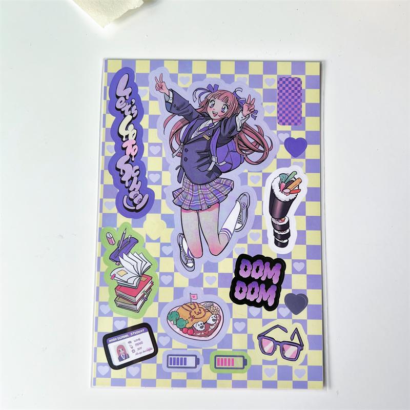 Korean ins Sweet Cool Girl Sticker Scrapbooking Diary DIY Album Decoration Sticker Aesthetic Stationery Art Supplies Personalizd