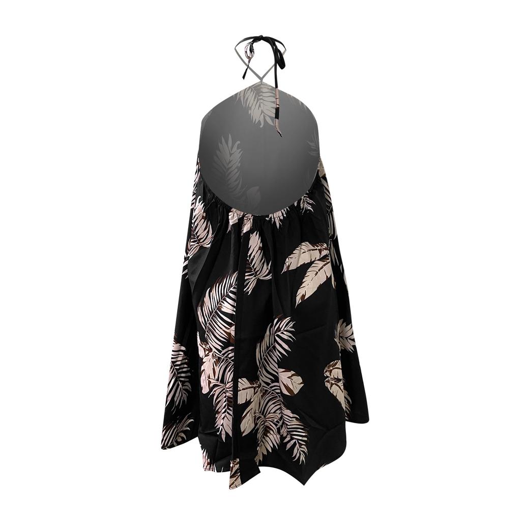Women's Summer Casual Off Shoulder Print  Tie Loose Dress