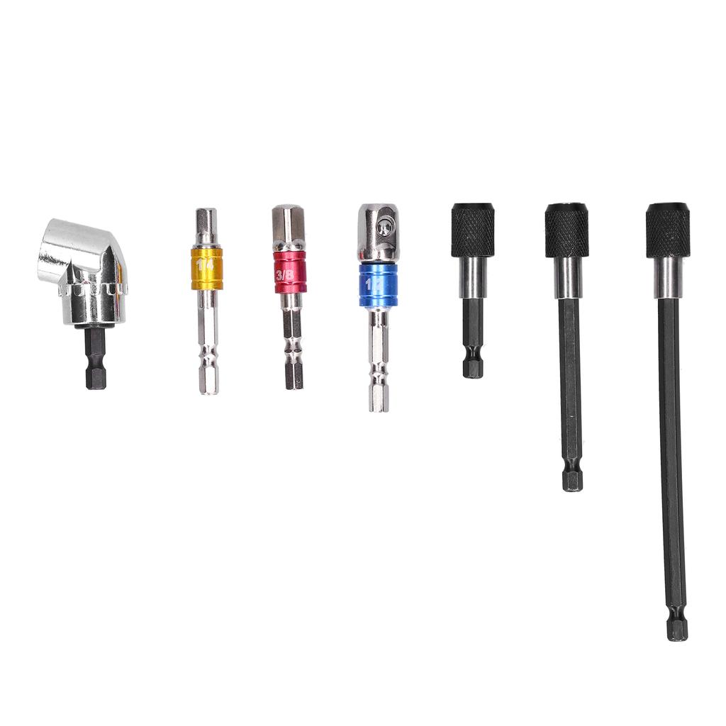 7Pcs Socket Adapter Hex Shank Metal Colourful Screwdriver Bit Holder Extension Set Kit