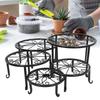 Flower Pot Stands Metal Plant Stand, Sturdy Iron Flower Pot Holders, Stable Indoor Outdoor Multiple Plants Pots, with Guardrail, for Scratch Floor Pro