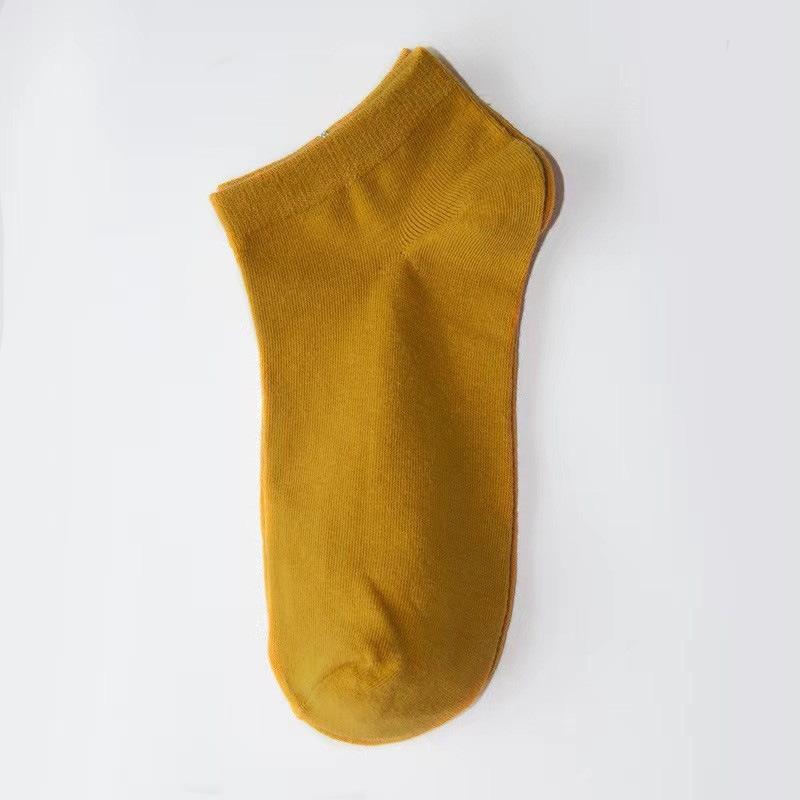 Men's Summer Thin Commercial Pure Color Sweat Absorbing Breathable Deodorant Low Top Socks