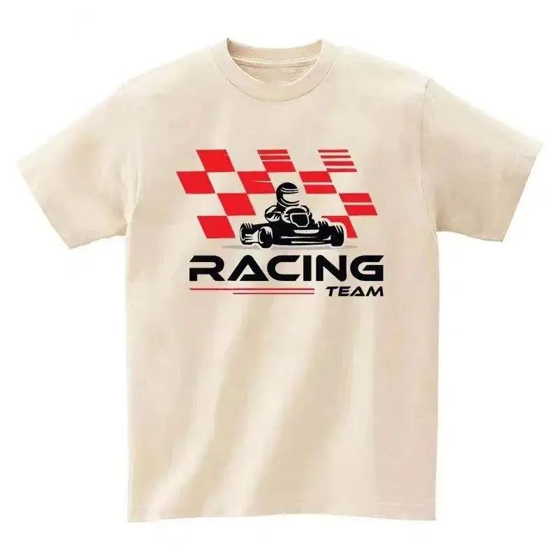 Men's T-Shirt Racing Car Printed Cotton Casual O-Neck Short Sleeve Men's Women's Streetwear Hip Hop Tee Oversize F1 Car Top Tee