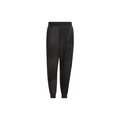 Wuji Knit Warm-Up Pants With Print Design, Mid-Rise And Breathable Cuffed Hem Men Bottoms Black IP4944