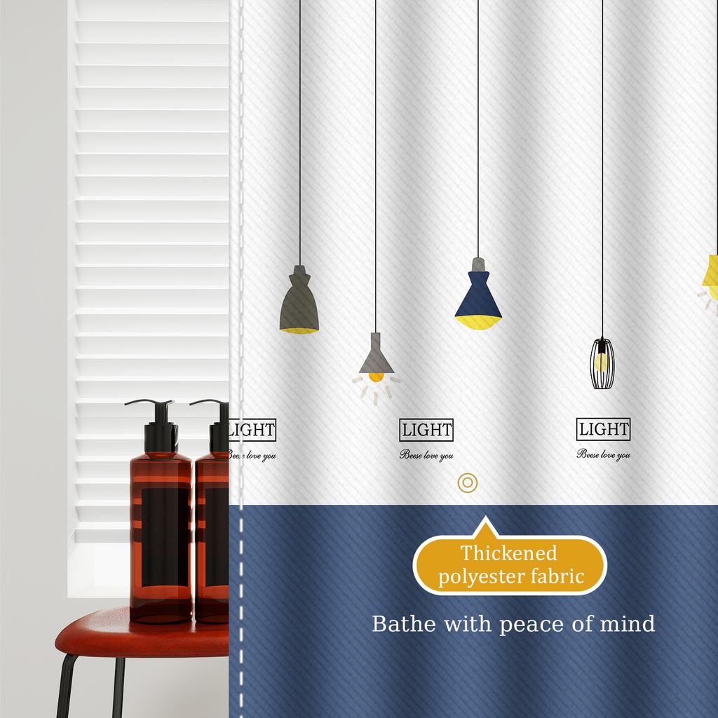 Minimalist Polyester Waterproof Shower Curtain - Effortlessly Adds a Clean Finish