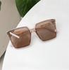 New Vintage Square Oversized Sunglasses Women Men Brand Designer Transparent Gradient Sun Glasses Big Frame Eyewear UV400