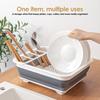 Escurridor de platos plegable con bandeja de drenaje, escurridor de platos portátil para encimera de cocina, cesta organizadora plegable para fregadero de cocina, ideal para caravanas y camping.