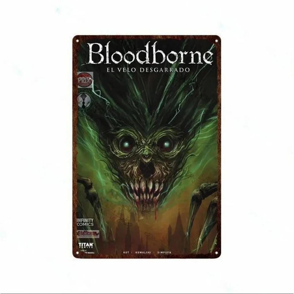 Plaque Metal Tin Signs Bloodborne Wall Decoration Vintage Art Posters Iron Painting for Man Cave Home Cafe Game Room Club Bar