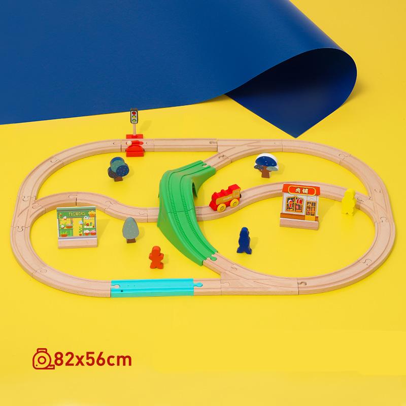 Wooden Train Track Set Electric Magnetic Train Railway Toys Compatible with Brand Track Educational Toys for Children's Gifts
