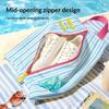 Breathable Water Resistant Shoe Storage Bag With Zipper Cute Striped Print Perfect For Travel Beach Trips Daily Use