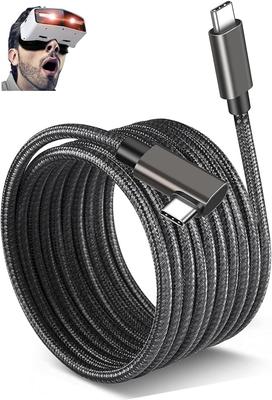 BOEN VR Compatible Nylon PD Fast 5m Video USB Gen 1 5Gbps Data Compatible with Oculus Quest 2 Quest 1 Rift USB-C Cable, Braided, Compatible, 60W/3A