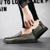 Fashion Moccasins Breathable Men Flats  Classic Soft Driving Shoes Genuine Leather Men Footwear Slip On Business Casual Walking Shoes