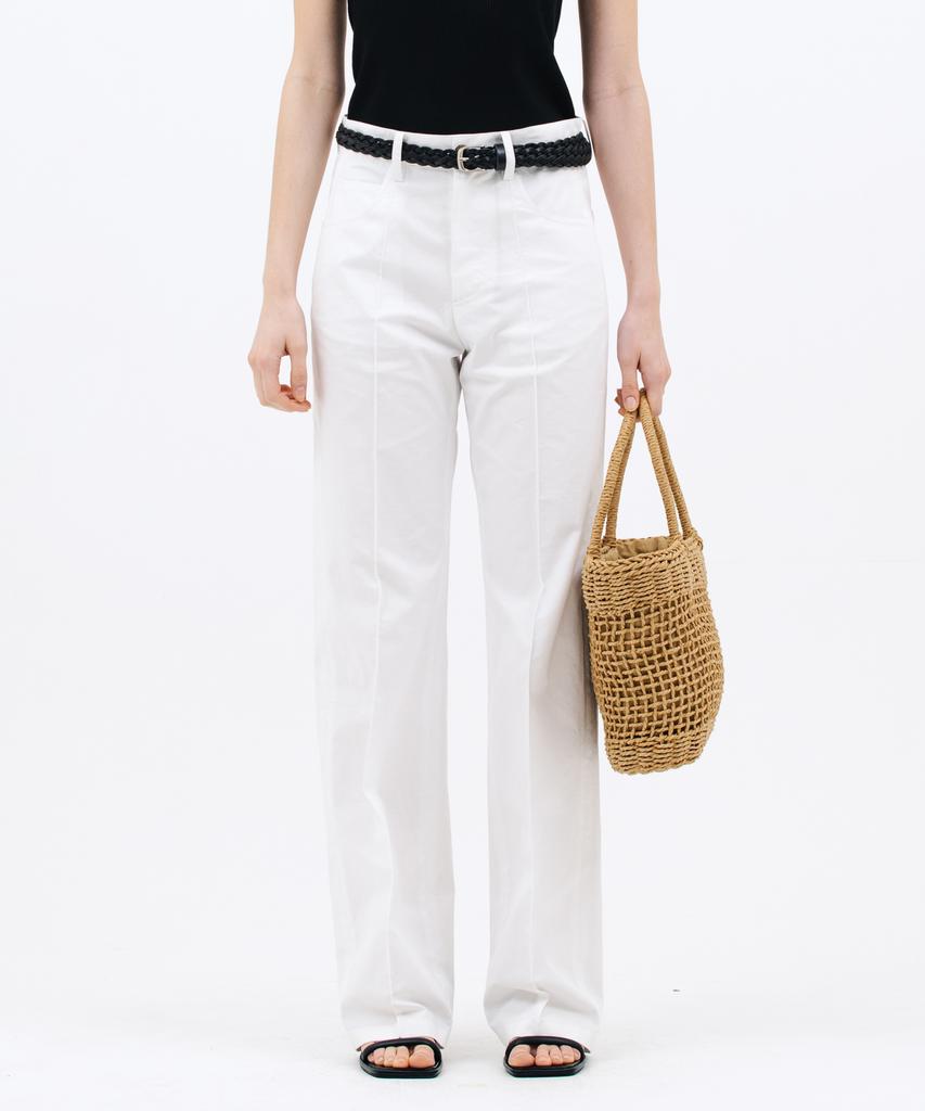 JUN BY JUN K Pintuck Cotton Pants_White