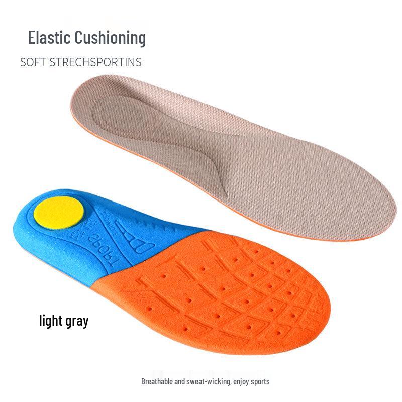 

Мужские дышащие спортивные стельки: Легкий, Эластичный, Влаго- и Ударопоглощающий для Длительного Комфорта 45-46 светло-серый