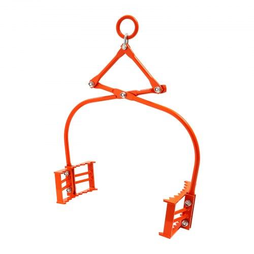 VEVOR 24in Stone Lifting Tongs, 2-Claw Rock Tongs, Heavy Duty Steel Log Tongs, 1100LBS Lifting Capacity, Swivel Log Grapple, Serrated Claw Design