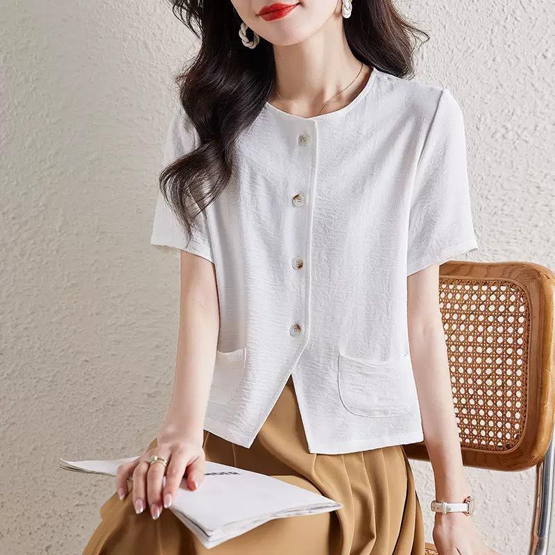 Women's Chic Linen Short-Sleeve Summer Shirt
