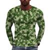 3D Printed Camouflage T Shirt For Men Hidden Tree Pattern Tees Spring Autumn Casual Loose T-Shirts Long Sleeves Round Neck Tops