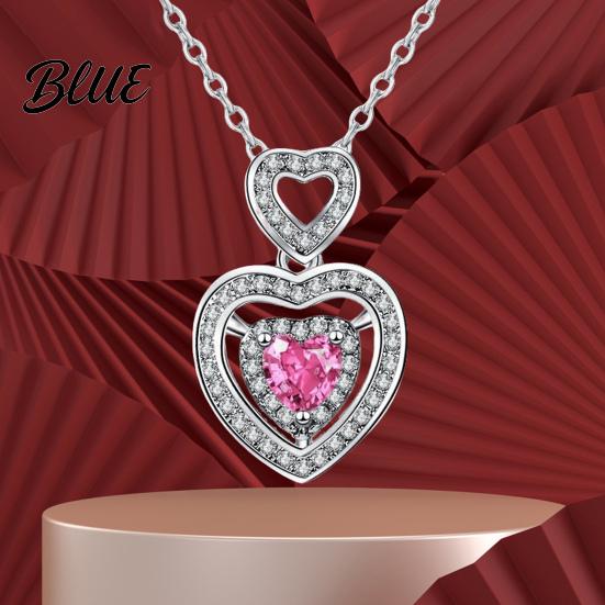 Celebrity Necklace Women Hollow Heart Pendant Shimmering Rhinestone Adjustable Length