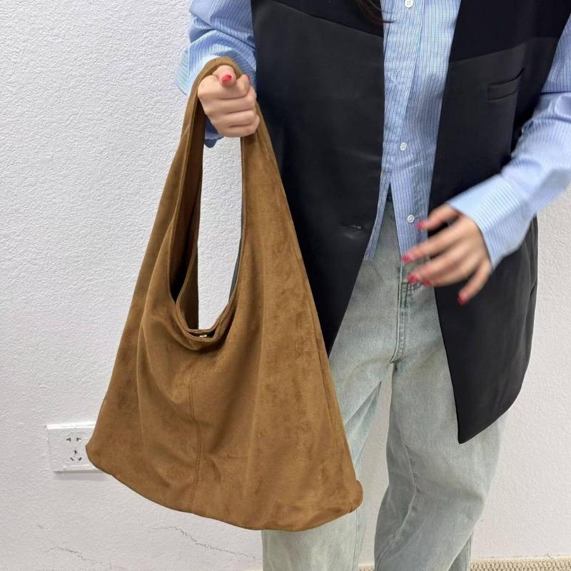 Simple solid color large-capacity tote bag women's new casual versatile commuter shoulder armpit bag
