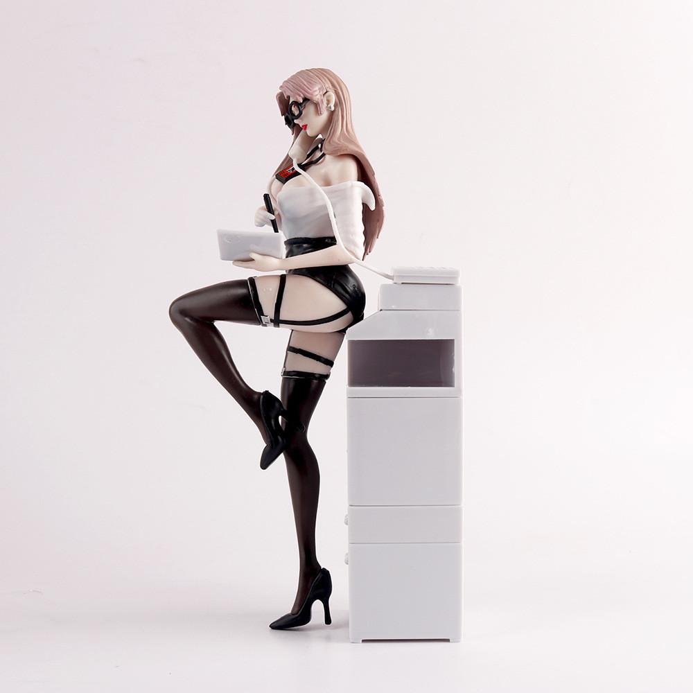 Secretary Model Female With Detachable Eyewear And Cabinet For Desktop Decor