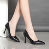 Genuine Soft Leather Pointed Toe Stiletto Heels - Comfortable Work & Etiquette Shoes for Spring/Autumn
