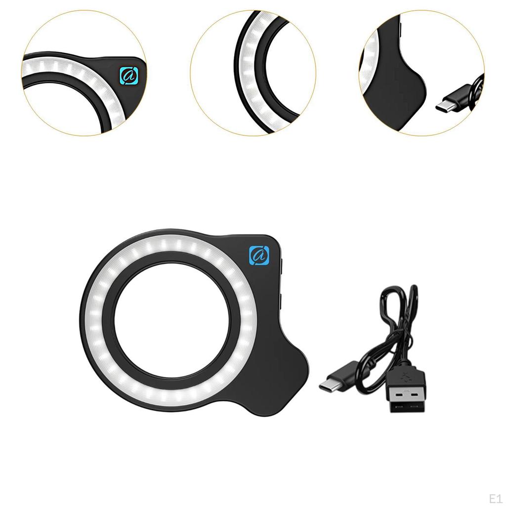 Ring Clip Light Phone Selfie Lamp Dimmable Universal on Fill for Photography