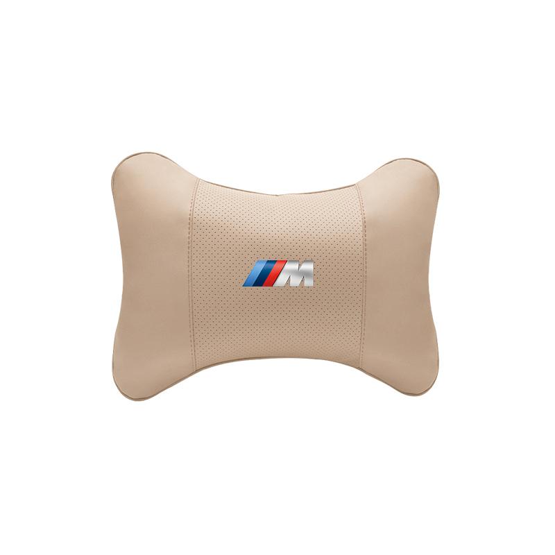M logo Car Valve Cap Auto Seat Headrest Leather Neck Pillow Head Support For BMW X1 X2 X3 X5 X4 X6 X7 iX3 F20 F10 F07 E70 E46 FY6