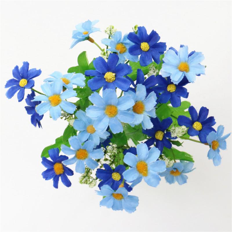One Bouquet 7 Branch 28 Heads Cute Silk Daisy Artificial Decorative Flower DIY Wedding Floral Arrangement Home Room Table Decor