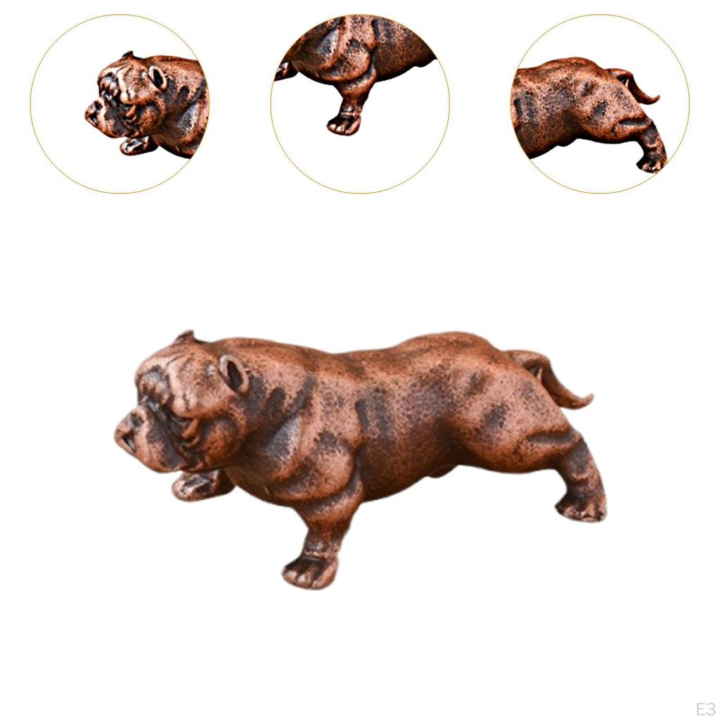Dog Figurine Animal Brass Statue Tabletop Ornament for Cabinet Table Showcase
