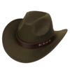 Women Men Western Cowboy Hat, Wide Curved Brim Felt Cowgirl Hat, Vintage Jazz Riding Hat, Removable Hat Belt, Head Circumference 56‑58cm