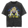 Anime Dragon Ball Gym T Shirt Men Vintage Wash Cotton Graphic Print Women Casual Short Sleeve Tee 2025 Summer Tops Streetwear